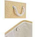 Miniatyrbillede 3 af 5: Foldbar Opbevaringsboks, Tykt Stof Opbevaringskurv med Håndtag til Hylder Legetøj (S - Beige)