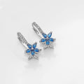 Miniatyrbillede 3 af 4: Holdbare Snowflake Crystal Drop Øreringe til Kvinder Stud Øreringe, Blå