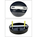 Miniatyrbilde 2 av 5: 100 X 20mm Takbaldakin, Metall Koblingsboks, 1 Hull Rund Nyanse - Takrosett - Matt Svart, Alle Lamper Passer (2 Stk) -