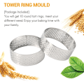 Miniatyrbilde 5 av 5: 10 Pakk 5Cm Rustfritt Stål Tart Ring, Varmebestandig Perforert Kake Mousse Ring, Rund Ring