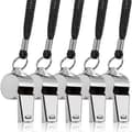 5-pack rostfria visselpipor med rem