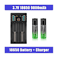 Miniatyrbilde 5 av 5: 1 stk 2-spors - Batterilader + 6 stk 3,7v 18650 9800mah Batteri for oppladbar batteri 18650/2665