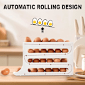 Miniatyrbilde 3 av 6: Egg Holder for Fridge, Space Saving Fridge Egg Organizer, 4 Layers Rolling Egg Dispenser Storage 30 Egg, Egg Dispenser for Refrigerator Grey A