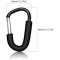 Miniatyrbilde 3 av 3: 2-pakke store buggyklips Pram-klips for Pram - D-formet karabinkrok Baby Pushchair Stroller Hook Holder Organizer for Hanging Purses