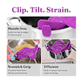 Miniatyrbillede 2 af 5: Kit Bred Mund Filter Gryde Side Afløb Stop Pande Og Pasta Filter - Justerbar Til Gryder, Pander