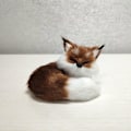 Miniatyrbillede 2 af 2: 3in Pels Ræv Figur Simulering Ræv Til Sofa Stue Dekoration Børn Gave Dark brown