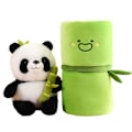 Pikkukuva 1 / 5: Simuloitu bambuputki Panda-nukke Mukava pehmuste Täytetty Tyyny Lapsille Pojille Tytöille Bamboo Tube Panda 30CM
