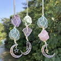 Miniatyrbilde 4 av 5: Rose Quartz Amethyst Pendant Crystal Car Hanging Healing Crystal Accessories Crystal Stones Reiki for Meditation Protection (Amazonite+Amethyst)