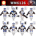 Miniatyrbillede 1 af 4: 8 stk. Legion Clone Trooper Army Set Mini Captain Rex Jesse And Echo Star Captain Rex 501st Clone Trooper Wars Figurer Klodser