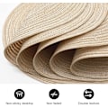 Pikkukuva 2 / 5: 38 cm Kudotut Pyöreät Alusmatot 6 Kpl Lämpöeristys Liukumaton Punottu Puuvillainen Pöytämatto Pesu Kestävä Alusmatto (Beige)
