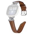 For Fitbit Versa 3/Versa 4/Sense/Sense 2 M-formet ekte lærreim til klokke Brown Fitbit Versa 3