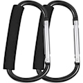 Miniatyrbilde 1 av 5: 2-pakke Buggy Clips Vogn Kroker Barnevogn Karabinkrok, 6,3” Svart Barnevogn Krok Klips, Universell Stor Baby Vogn Krok Buggy Krok Barnevogn