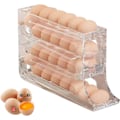 Miniatyrbilde 1 av 6: Egg Holder for Fridge, Space Saving Fridge Egg Organizer, 4 Layers Rolling Egg Dispenser Storage 30 Egg, Egg Dispenser for Refrigerator Transparent