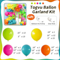 Miniatyrbillede 2 af 9: 141 stk. Sommer Tropisk Ballonbue Garland Kit, Lyserød Limegrøn Skiferblå Orange Gul Latex Regnbue Ballon Garland Kit
