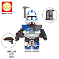 Miniatyrbillede 3 af 4: 8 stk. Legion Clone Trooper Army Set Mini Captain Rex Jesse And Echo Star Captain Rex 501st Clone Trooper Wars Figurer Klodser