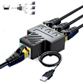 Miniatyrbilde 1 av 5: RJ45 Ethernet-splitteradapter, Aoaizue 1 til 3 porter [3 enheter samtidig nettverk] RJ45 nettverksutvidelse 100 Mbps Internett-hastighet 8P8C