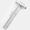 Miniatyrbillede 2 af 5: Enkeltblad Razor, Dobbeltkantet Sikkerhedsbarbermaskine Metal Manuel Razor til Hårfjerning