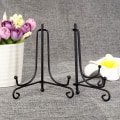 Miniatyrbillede 4 af 5: 4 tommer sort jernplade standholder staffeli display stand til plade, billede, foto og mere, 4 stk.