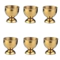 Set med 6 äggkoppar i rostfritt stål för kokta ägg (Guld)