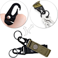 Miniatyrbilde 4 av 6: Taktisk belte nøkkelholder nøkkelring belteklips webbing spenne stropp belte nøkkelring for backpacking utendørs camping fotturer Black