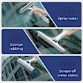 Miniatyrbilde 2 av 5: 3 i 1 Vindusvasker med Squeegee, Sprayflaske for Bil, Innendørs, Utendørs, Fliser og Glass, Multifunksjonelt Rengjøringssett - Spray, Tørk, Squeegee (Gul)