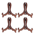 Miniatyrbilde 2 av 5: 4 stk. tallerken te kake display stativ te kjeks fat staffeli rack skrivebord displayholder for hjemmefest butikk - Størrelse L (brent Paulownia farge)