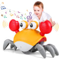 Miniatyrbilde 1 av 7: Automatisk unngå hindringer krypende krabbe leker med musikk og lys Orange 1pcs