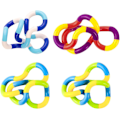 Miniatyrbild 1 av 6: 4 st Tangle Fidget Toy, Kreativa tysta Fidget Toys för att lindra, Finger Hand Tangle Toy Klassisk Sensorisk Fidget Twist Toy