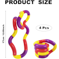 Miniatyrbillede 2 af 6: 4 stk. Tangle Fidget-legetøj, Kreativt lydløst Fidget-legetøj til lindring, Fingerhånd Tangle-legetøj Klassisk sensorisk Fidget-twist-legetøj