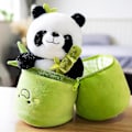 Pikkukuva 4 / 5: Simuloitu bambuputki Panda-nukke Mukava pehmuste Täytetty Tyyny Lapsille Pojille Tytöille Panda 30CM