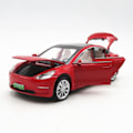 Miniatyrbillede 2 af 3: 1:32 Tesla Model 3 Legering Støbt Modelbil - Perfekt Gules