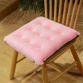 Miniatyrbilde 1 av 3: Sett med 2 seteputer, stolpute med bånd, fløyelspute seteputer for innendørs og utendørs (rosa, firkantet 40x40 cm)