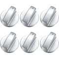 Miniatyrbilde 1 av 5: 6 stk Gasskomfyr Kontrollknapper, Metall 6mm Komfyr Kontrollbryterknapper, Sølv Adaptere Ovn Matlagingsoverflate Bryterknapper, Gass Hob Knobs Kontrolllåser