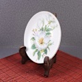 Miniatyrbilde 3 av 5: 4 stk. tallerken te kake display stativ te kjeks fat staffeli rack skrivebord displayholder for hjemmefest butikk - Størrelse L (brent Paulownia farge)