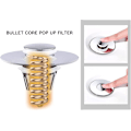 Miniatyrbillede 4 af 7: Universal Badeværelsesvask Propper, Pop Up Vask Hul Propper Dæksel med Si til 32-42mm Aftapningshuller, Rustfrit Stål Push Style Propper til Vask