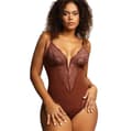 Spetsig Shapewear Bodysuit för kvinnor, Magkontroll Bodysuit Curry Curry XL