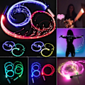 Miniatyrbild 7 av 11: Färgglad LED-ljusblixtpiska Fiberpiska Partyrekvisita 360 grader All black handle one size