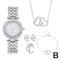 Miniatyrbild 1 av 11: 5 ST Fashion Klocka med Strass Smyckesset B7W6 R5A8 O1K1 R Silvery One size
