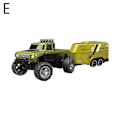 Miniatyrbild 11 av 11: Mini RC Lastbil USBC Uppladdningsbar Underflöde med Släp 1:64 Skala Blue One size