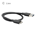 Miniatyrbild 6 av 11: USB 3.0 AM Hane till Micro B Kabel Super Speed Adapter HDD Sladd Fo BLACKC 0.4M
