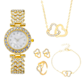 Miniatyrbild 3 av 11: 5 ST Fashion Klocka med Strass Smyckesset B7W6 R5A8 O1K1 R Golden One size