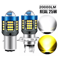 Miniatyrbild 2 av 11: LED Motorcykelstrålkastare H4 BA20D P15D Vit/Gul Ultra Hög B White P15D One size