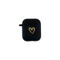 Miniatyrbild 1 av 5: Case med AirPods Case Mjuk TPU med guldhjärtmönster Söt Lucky Ball Nyckelring Stötsäkert cover för flickor Kvinna Airpods 2 & 1-Svart