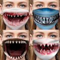 Miniatyrbild 3 av 4: 10-pack Återanvändbar Shark Mask Tvättbar Shark Print Mask för unisex vuxna GRÅ