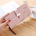 Miniatyrbild 2 av 5: Rosa Lång Plånbok i läder, Söta Kvinnor Lång Plånbok Plånbok Kvinnor Mode Lång Plånbok Dam Plånbok Clutch Case Lövhänge Mynt Dragkedja Lång Plånbok