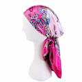 Miniatyrbild 1 av 3: Cashew blomma turban cap - simulering silke wrap halsduk cap bunt typ (rosa)