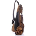 Miniatyrbild 2 av 8: Läderryggsäck för män Kvinnor Utomhusresor Camping Fiske Vandring Crossbody Shoulder Chest Pack
