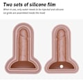 Miniatyrbild 4 av 5: Rolig form Silikon iskubbricka med lock 3d ismaskin light brown
