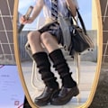 Miniatyrbild 2 av 5: Dam Vinterstickad Virkad Stickad Benvärmare Leggings Boot 40cm