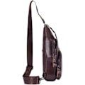 Miniatyrbild 2 av 7: Axelremsväska i läder Crossbody Herr Dam Resor Utomhussporter, Ryggsäck